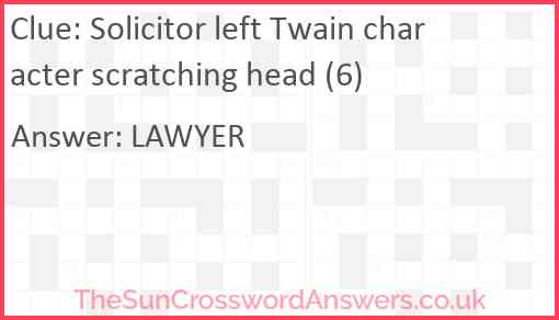 Solicitor left Twain character scratching head (6) Answer