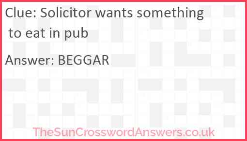 Solicitor wants something to eat in pub Answer