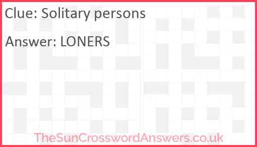 Solitary persons Answer
