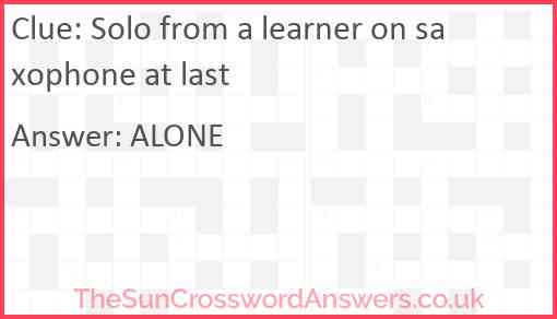 Solo from a learner on saxophone at last Answer