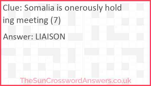 Somalia is onerously holding meeting (7) Answer