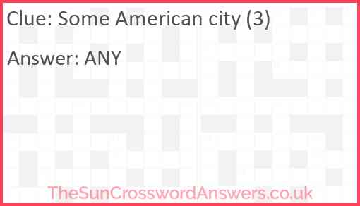 Some American city (3) Answer