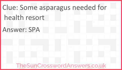 Some asparagus needed for health resort Answer