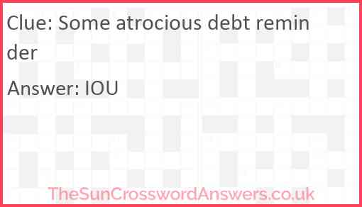 Some atrocious debt reminder Answer