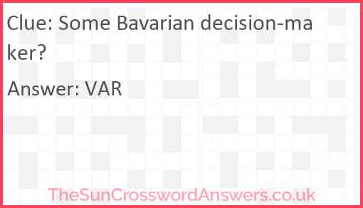 Some Bavarian decision-maker? Answer