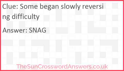 Some began slowly reversing difficulty Answer