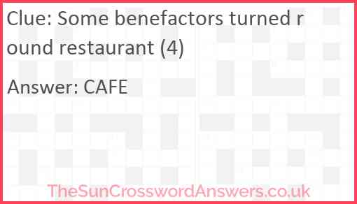 Some benefactors turned round restaurant (4) Answer