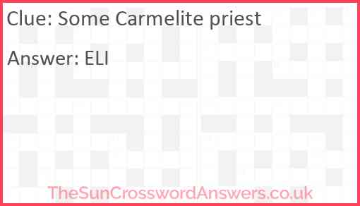 Some Carmelite priest Answer
