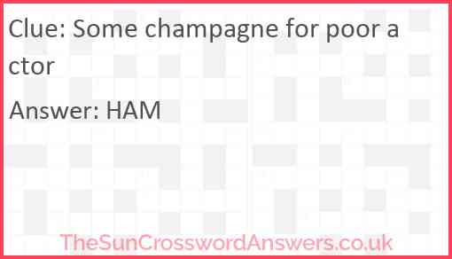 Some champagne for poor actor Answer