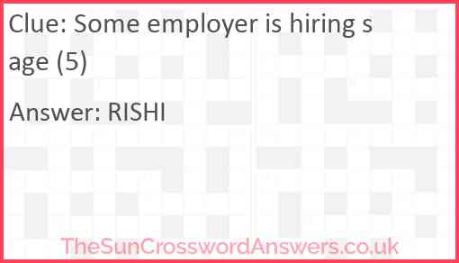 Some employer is hiring sage (5) Answer