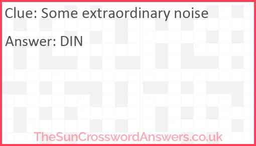 Some extraordinary noise Answer