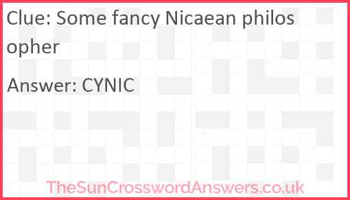 Some fancy Nicaean philosopher Answer