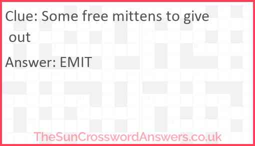 Some free mittens to give out Answer