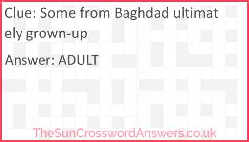 Some from Baghdad ultimately grown-up Answer