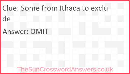 Some from Ithaca to exclude Answer
