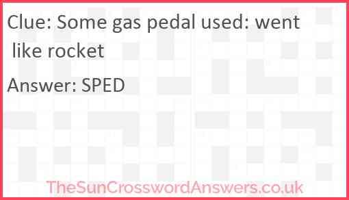 Some gas pedal used: went like rocket Answer