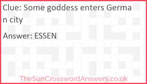 Some goddess enters German city Answer