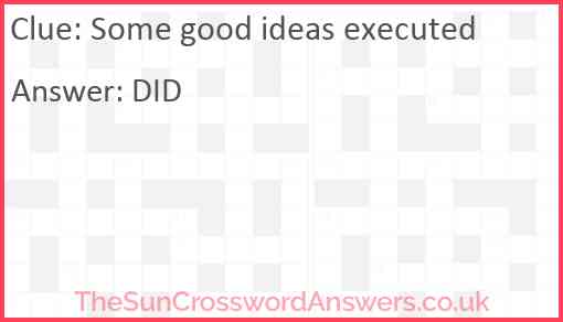 Some good ideas executed Answer