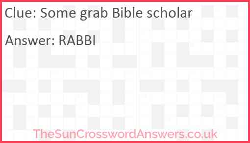 Some grab Bible scholar Answer