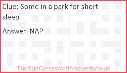 Some in a park for short sleep Answer