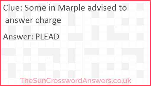 Some in Marple advised to answer charge Answer