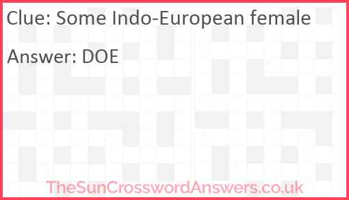 Some Indo-European female Answer