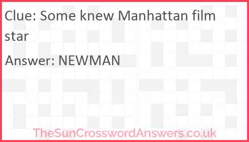 Some knew Manhattan film star Answer