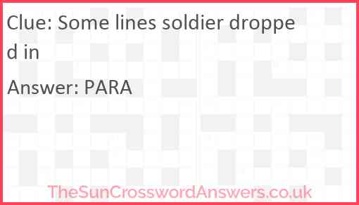 Some lines soldier dropped in Answer