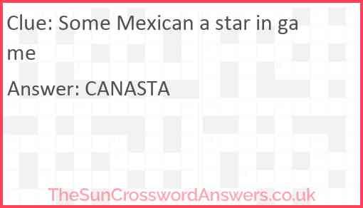 Some Mexican a star in game Answer