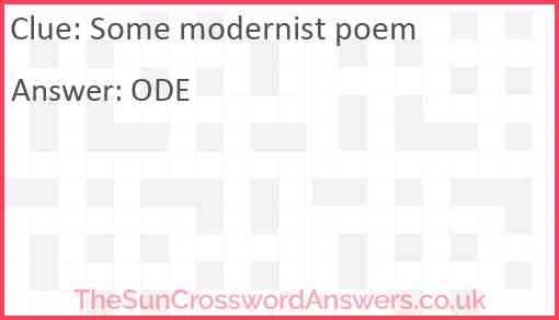 Some modernist poem Answer