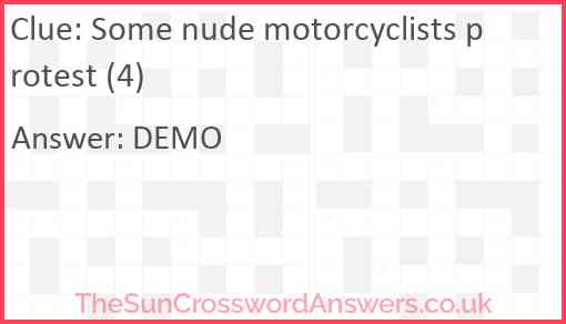 Some nude motorcyclists protest (4) Answer