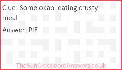 Some okapi eating crusty meal Answer