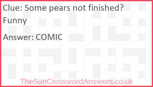 Some pears not finished? Funny Answer