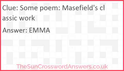 Some poem: Masefield's classic work Answer