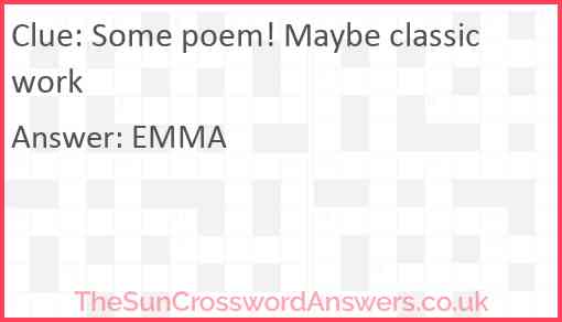 Some poem: maybe classic work Answer