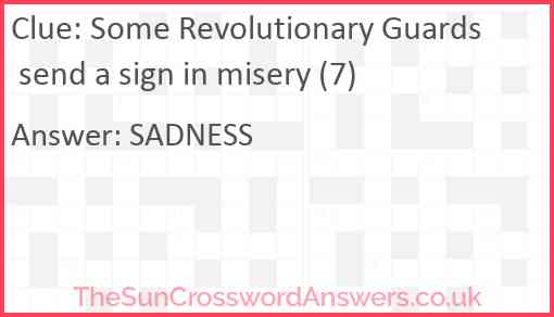 Some Revolutionary Guards send a sign in misery (7) Answer