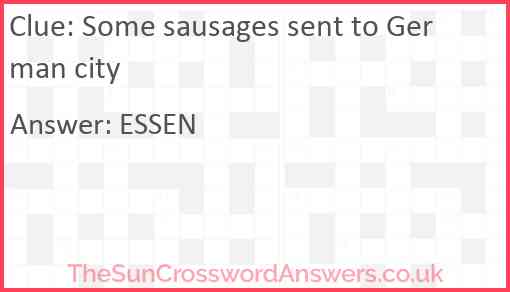 Some sausages sent to German city Answer