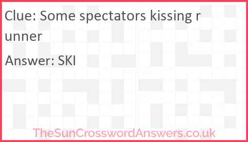 Some spectators kissing runner Answer
