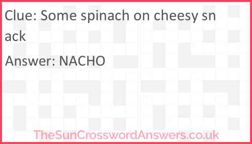 Some spinach on cheesy snack Answer