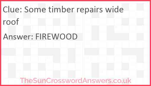 Some timber repairs wide roof Answer