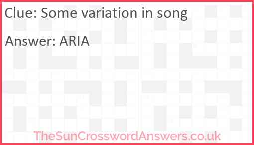Some variation in song Answer