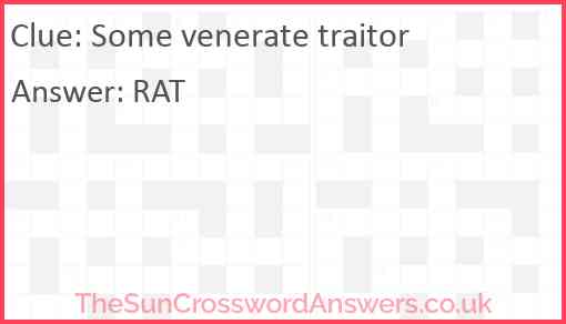 Some venerate traitor Answer