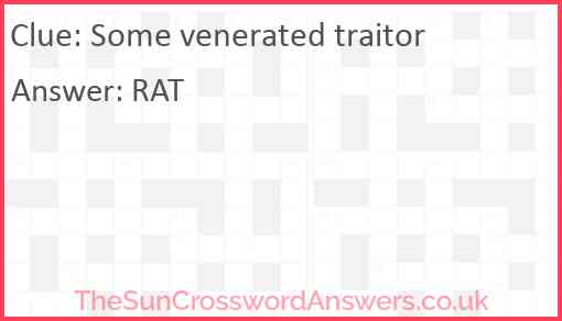 Some venerated traitor Answer
