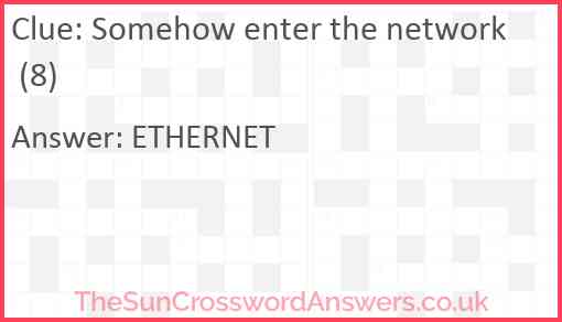 Somehow enter the network (8) Answer