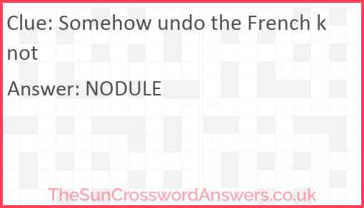 Somehow undo the French knot Answer