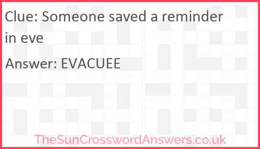 Someone saved a reminder in eve Answer