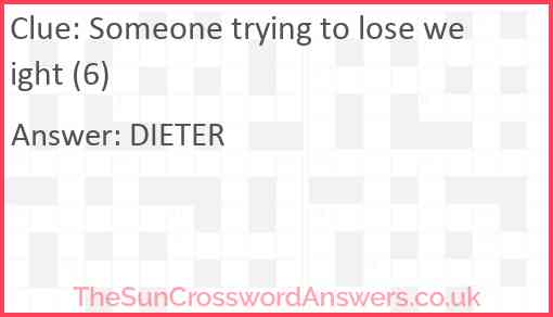 Someone trying to lose weight (6) Answer