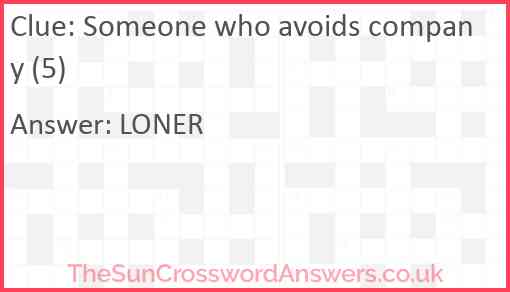 Someone who avoids company (5) Answer