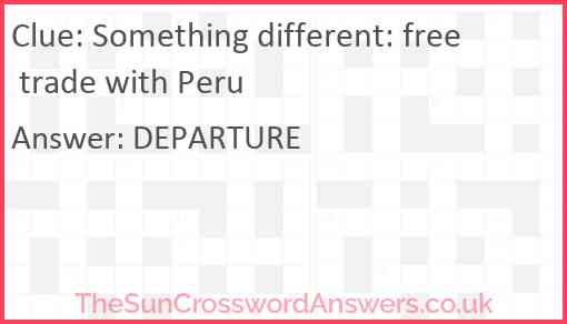 Something different: free trade with Peru Answer