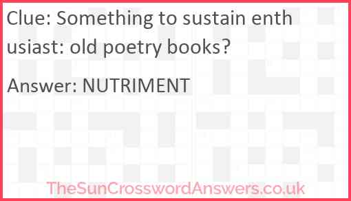 Something to sustain enthusiast: old poetry books? Answer